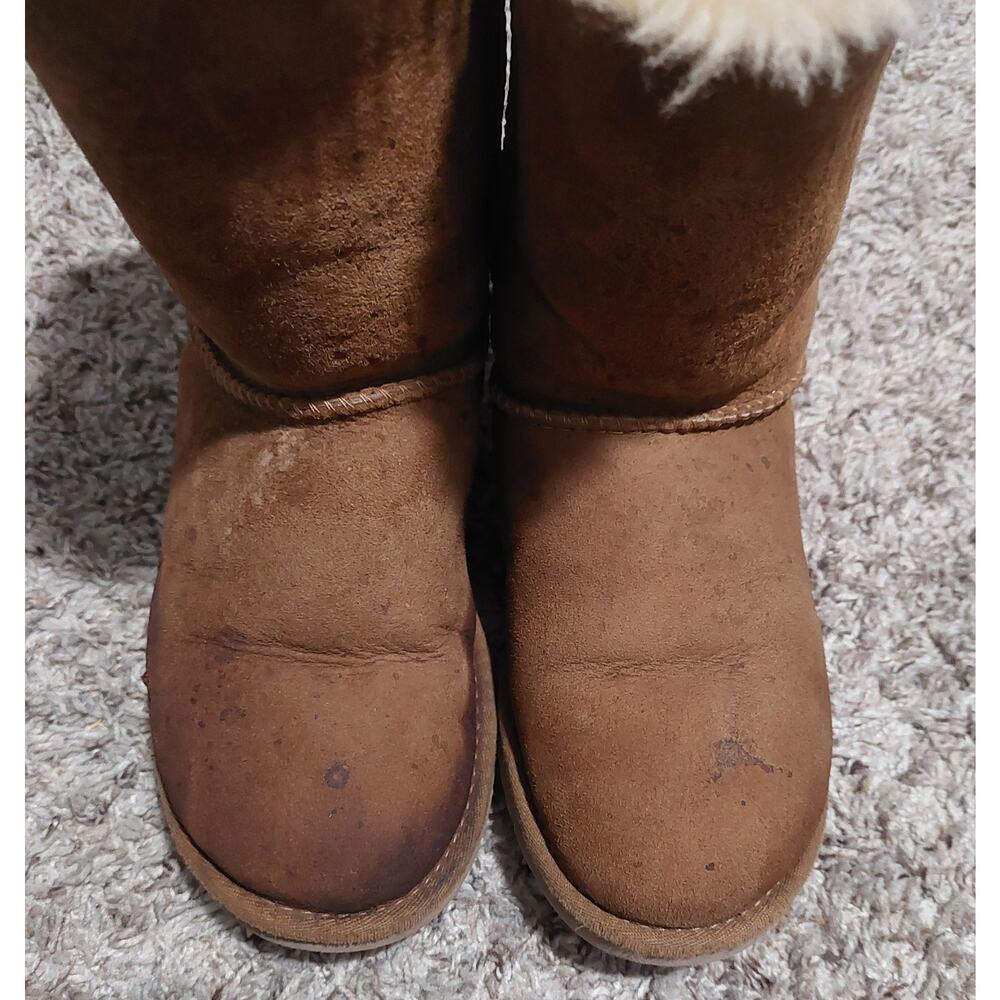 UGG metro short bow Chestnut Boots SZ 6 - Picture 4 of 14